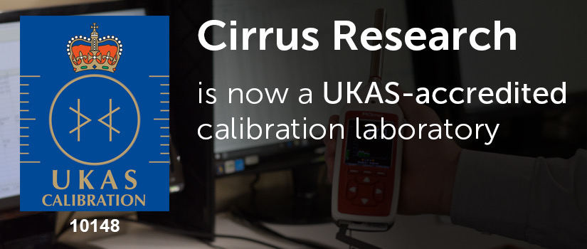 显示UKAS校准标志的图像和显示Cirrush研究的文本现在是UKAS认可的校准实验室